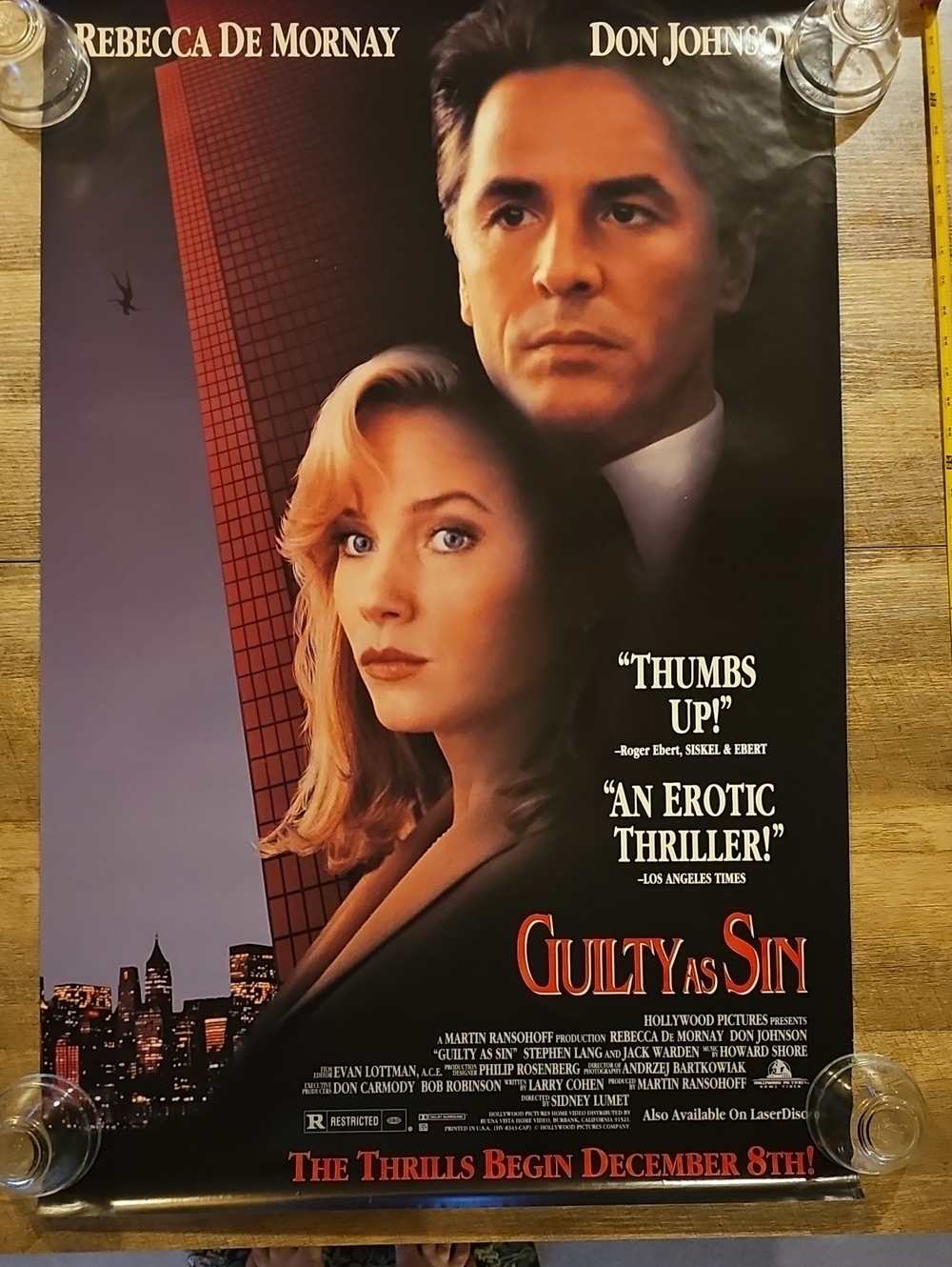 Vintage 1993 Guilty As Sin Video Promo Poster 40"x26" Rolled